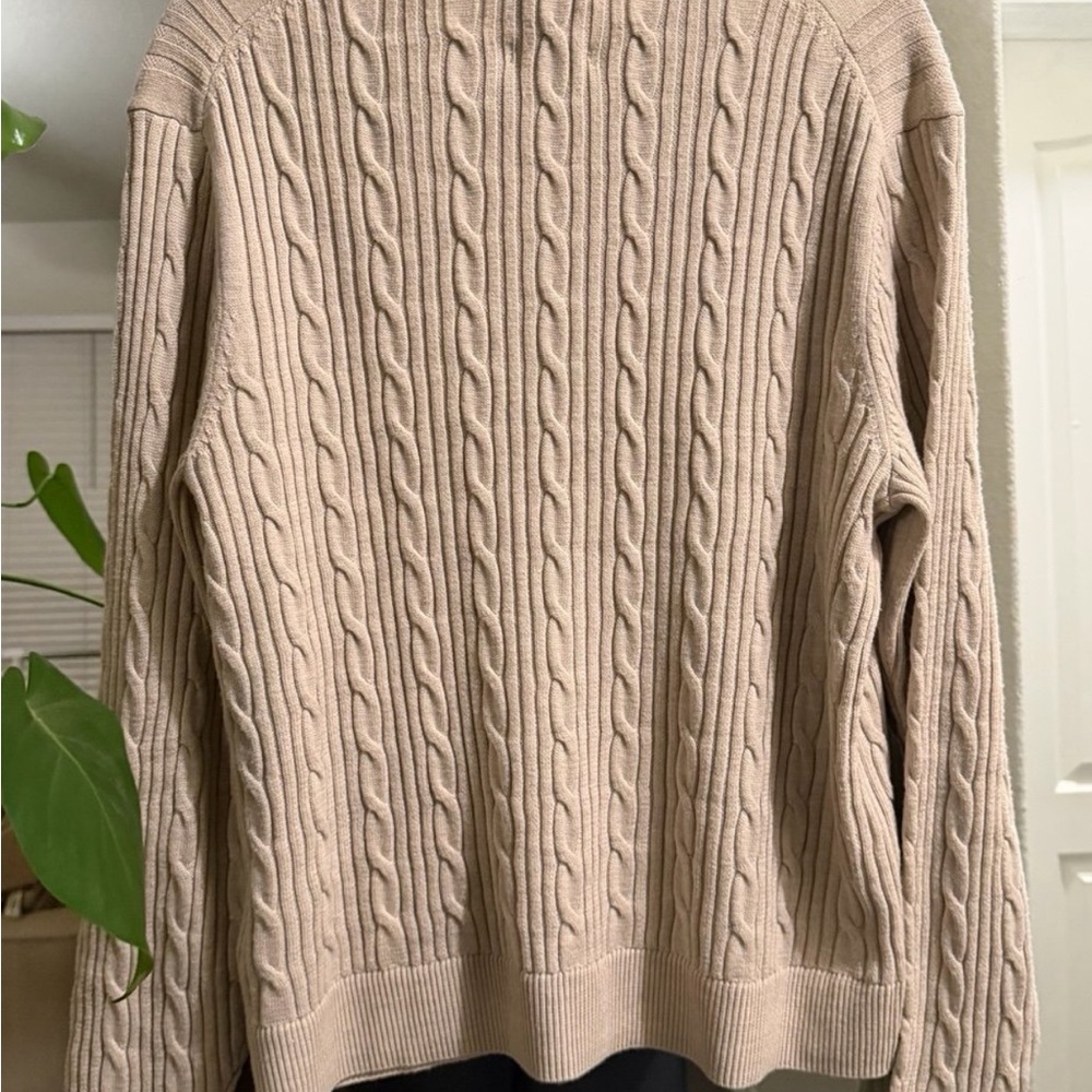 Merino Wool-Blend Cable Crew Sweater - Picture 5 of 5